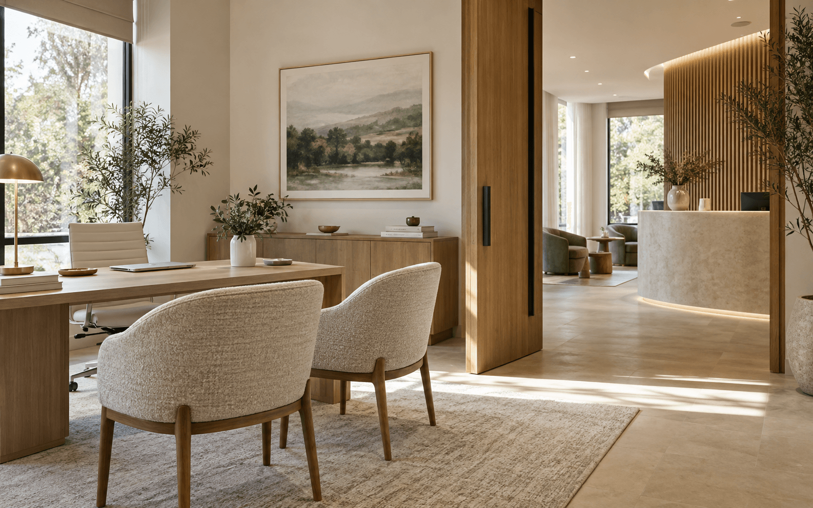 Calm premium healthcare consultation room